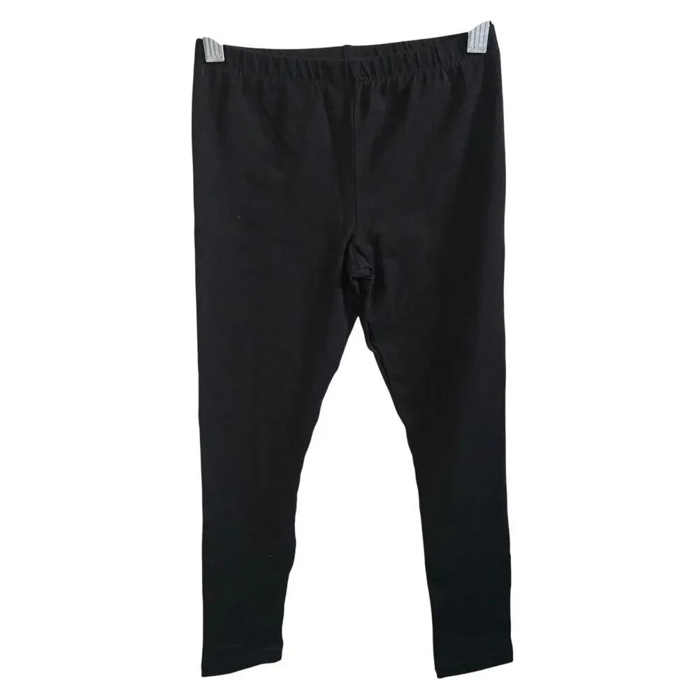 Children's Place Girls Size M Leggings Solid Black Simple Casual Basic Everyday